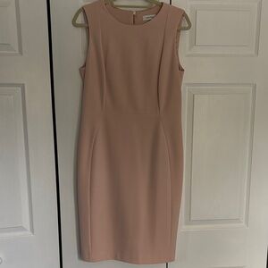 Calvin Klein Sleeveless Midi Dress in Blush Pink